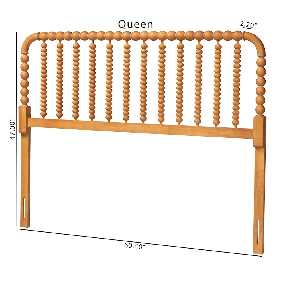 Finley Turned Bobbin Headboard - Spindle Design, Farmhouse, King, Oak Brown