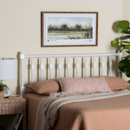 Juliette Turned Spindle Headboard - Spoke Design, Farmhouse, King, White