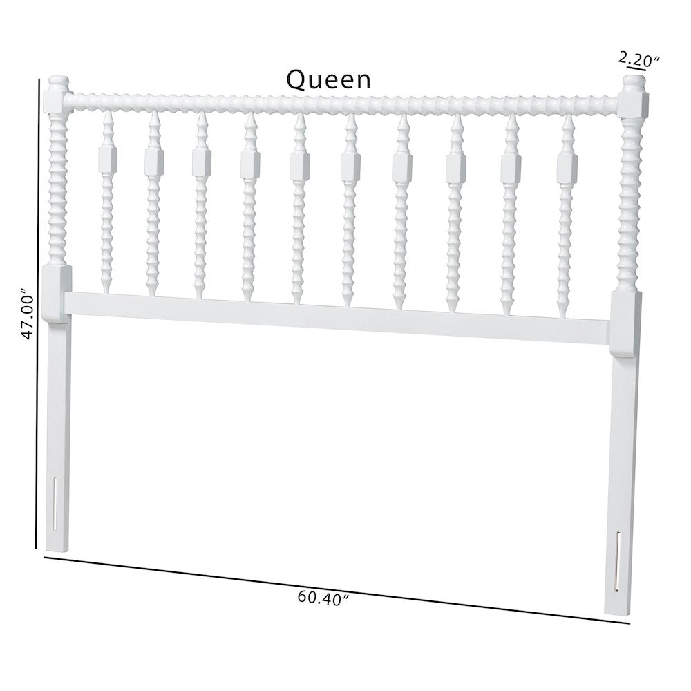 Juliette Turned Spindle Headboard - Spoke Design, Farmhouse, King, White