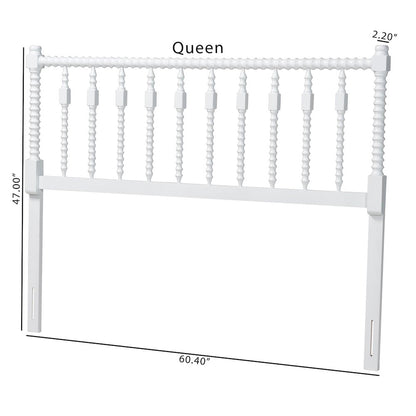 Juliette Turned Spindle Headboard - Spoke Design, Farmhouse, King, White