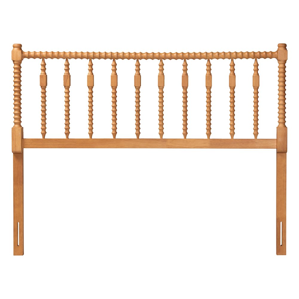 Juliette Turned Spindle Headboard - Spoke Design, Farmhouse, King, Oak Brown