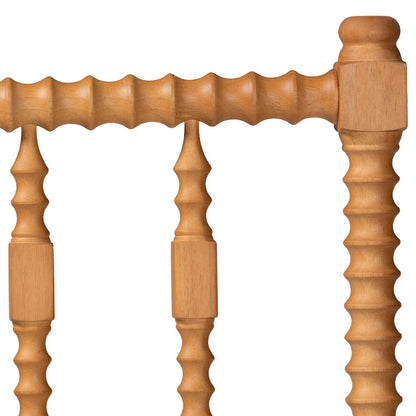 Juliette Turned Spindle Headboard - Spoke Design, Farmhouse, King, Oak Brown