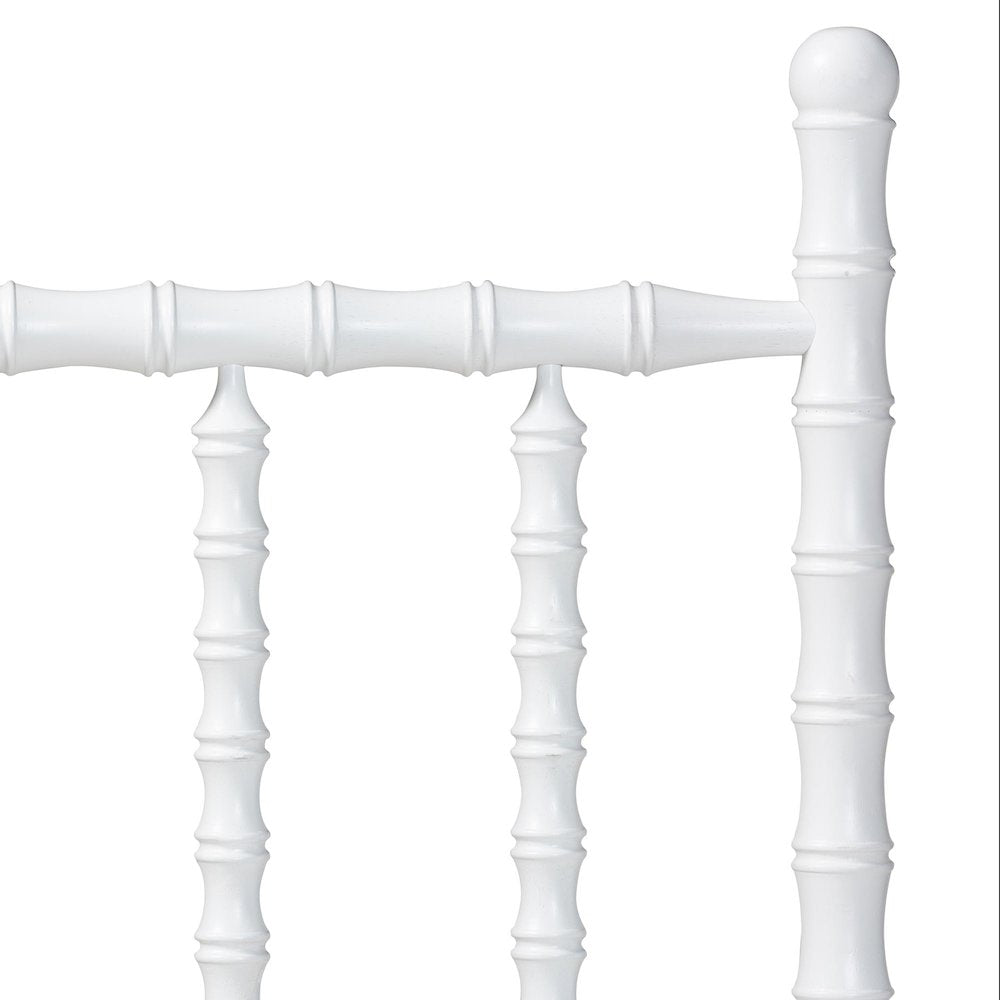 Edaline Bamboo Motif Headboard - Turned Spindle Design, Boho, King, White