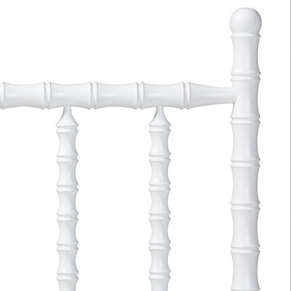 Edaline Bamboo Motif Headboard - Turned Spindle Design, Boho, King, White