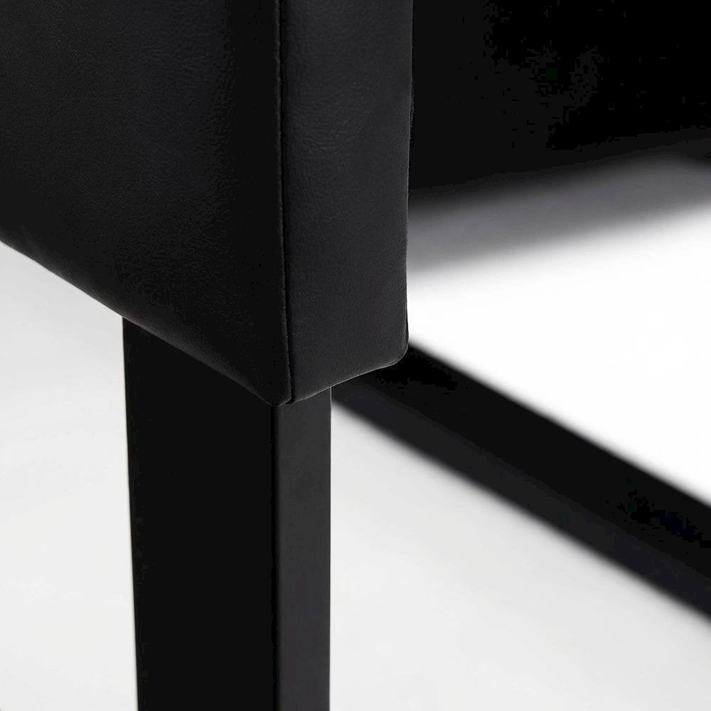 Black Faux Leather King Size Headboard with Foam Padding and Wood Frame