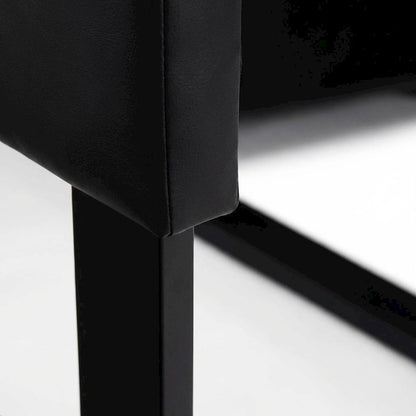 Black Faux Leather King Size Headboard with Foam Padding and Wood Frame