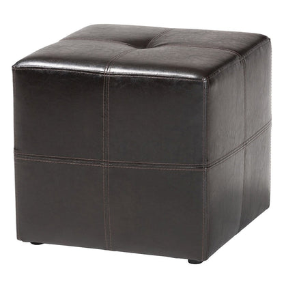 Baxton Studio Nox Dark Brown Ottoman