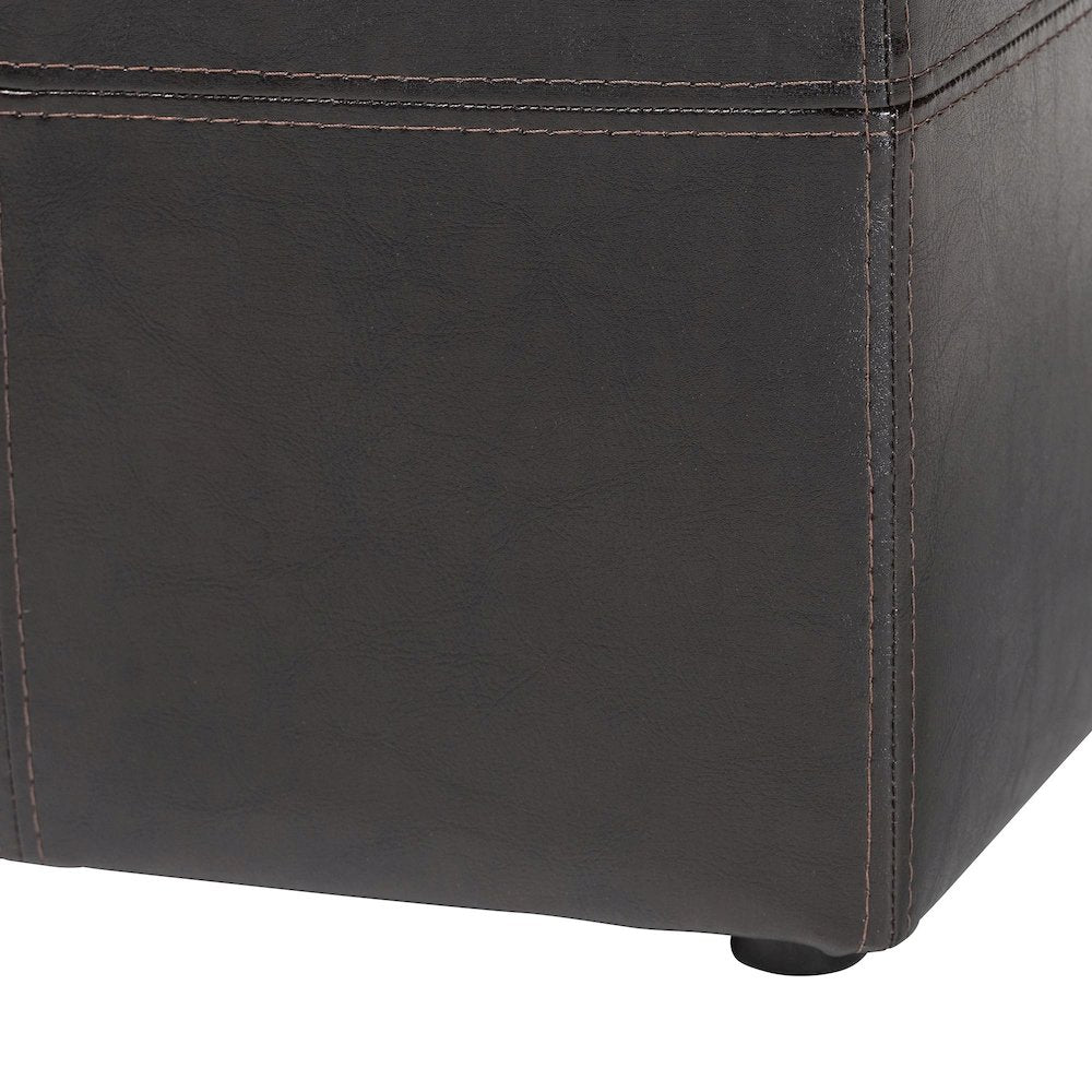 Baxton Studio Nox Dark Brown Ottoman