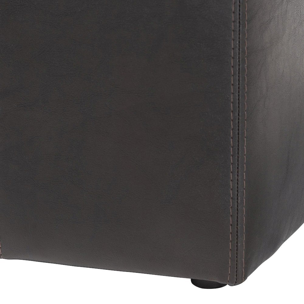 Baxton Studio Aric Bonded Leather Ottoman