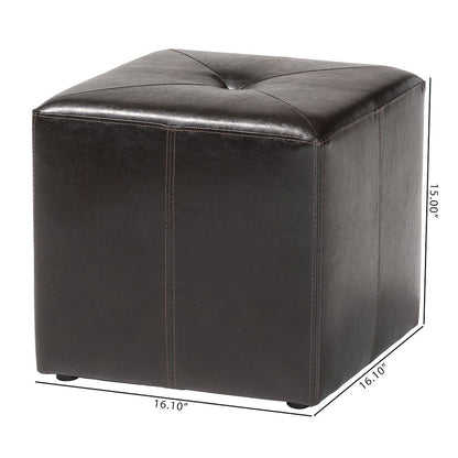 Baxton Studio Aric Bonded Leather Ottoman