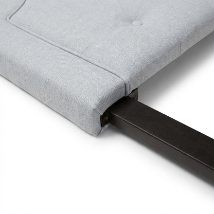 Greyish Beige Fabric Full Size Headboard, Foam Padding, LVL Frame for Bedrooms