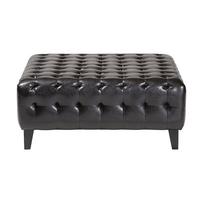 Baxton Studio Pemberly Dark Brown Bonded Leather Square Ottoman