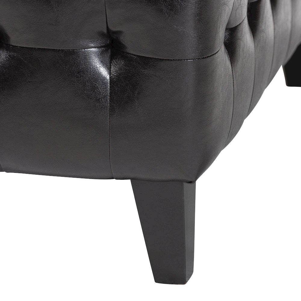 Baxton Studio Pemberly Dark Brown Bonded Leather Square Ottoman