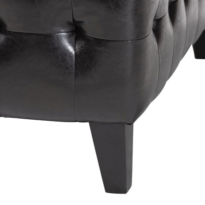 Baxton Studio Pemberly Dark Brown Bonded Leather Square Ottoman