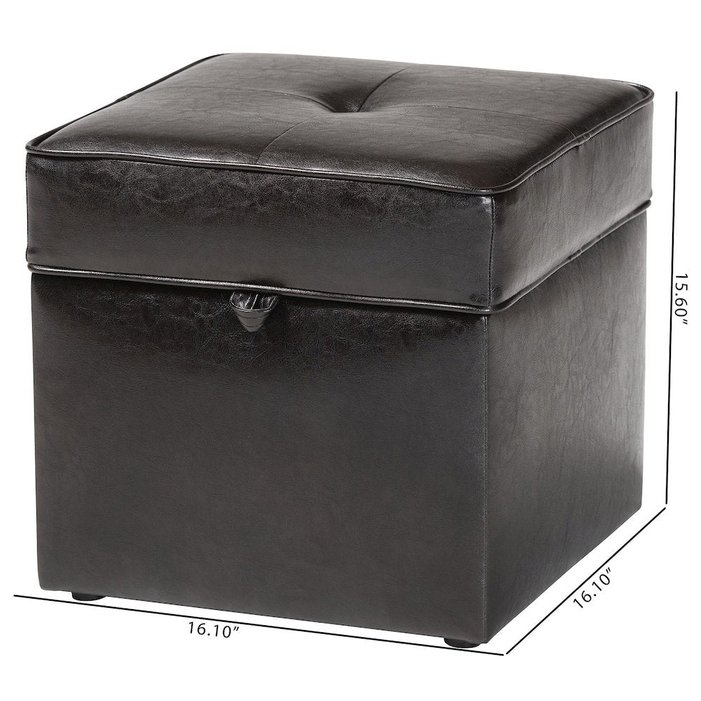Baxton Studio Sydney Brown Modern Ottoman - Storage Ottoman