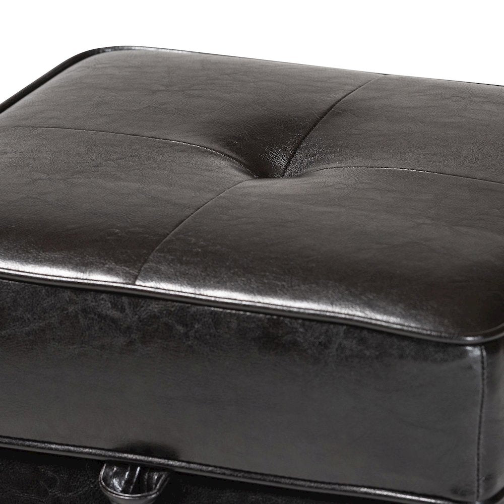 Baxton Studio Sydney Brown Modern Ottoman - Storage Ottoman