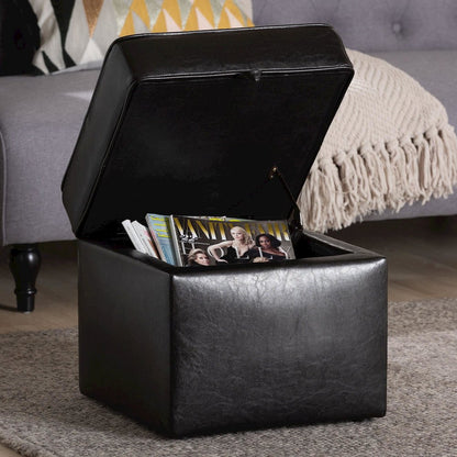 Baxton Studio Sydney Brown Modern Ottoman - Storage Ottoman