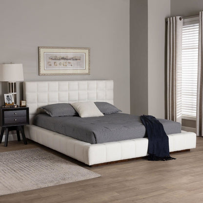 Studio Braylin Glam and Luxe Teddy-Bear Fabric King Size Platform Bed