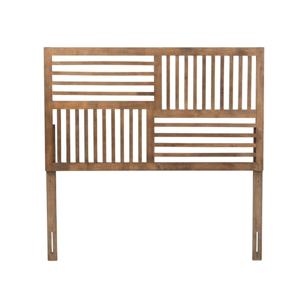 Brown Rubberwood King Size Headboard with Modern Design and Durable Wood Frame