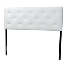 White Faux Leather Upholstered Headboard, Foam Padding, Contemporary Design