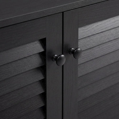 Brown Enclosed Shoe Cabinet, Engineered Wood, Espresso Finish, Entryway