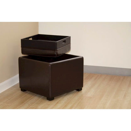 Baxton Studio Dark Brown Tate Storage Ottoman