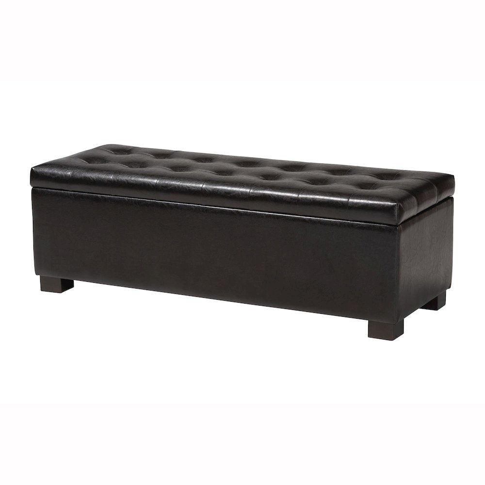 Baxton Studio Roanoke Contemporary Dark Brown Ottoman