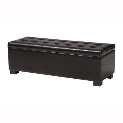 Baxton Studio Roanoke Contemporary Dark Brown Ottoman