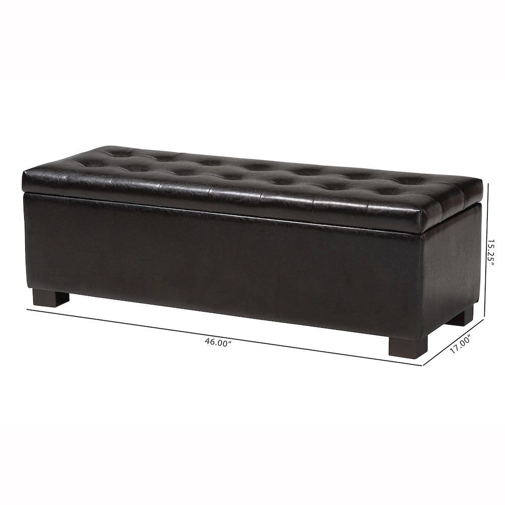 Baxton Studio Roanoke Contemporary Dark Brown Ottoman