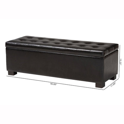 Baxton Studio Roanoke Contemporary Dark Brown Ottoman
