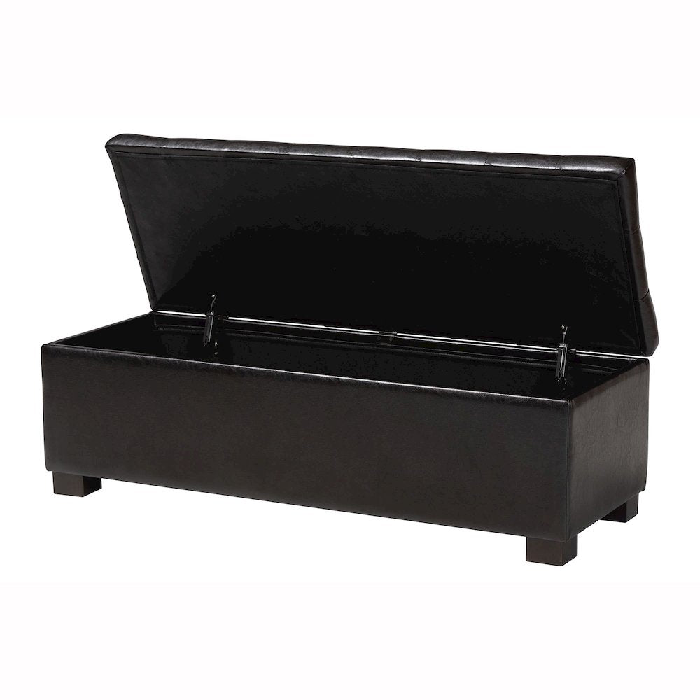Baxton Studio Roanoke Contemporary Dark Brown Ottoman