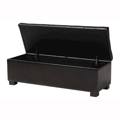 Baxton Studio Roanoke Contemporary Dark Brown Ottoman