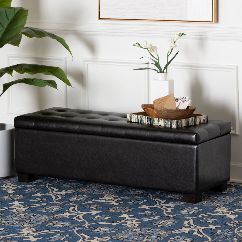 Baxton Studio Roanoke Contemporary Dark Brown Ottoman