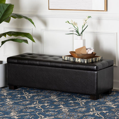 Baxton Studio Roanoke Contemporary Dark Brown Ottoman