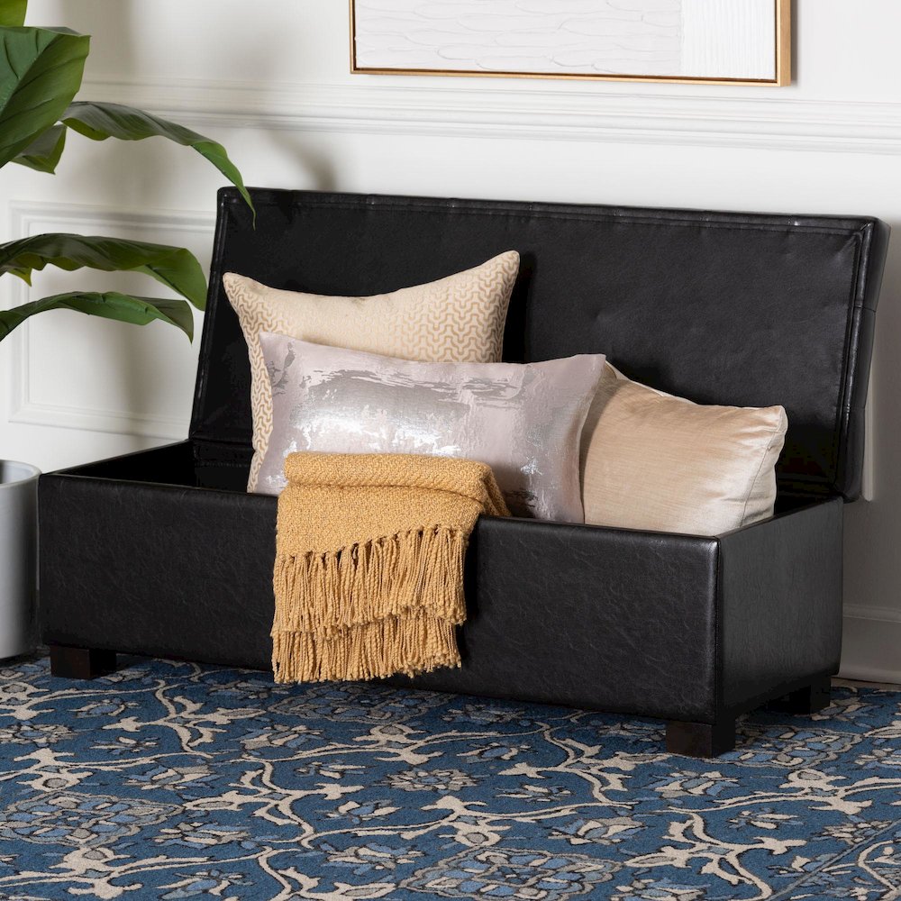 Baxton Studio Roanoke Contemporary Dark Brown Ottoman