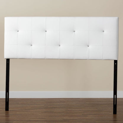 Dalini Modern and Contemporary Queen White Faux Leather Headboard