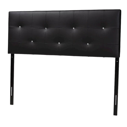 Dalini Modern and Contemporary Queen Black Faux Leather Headboard