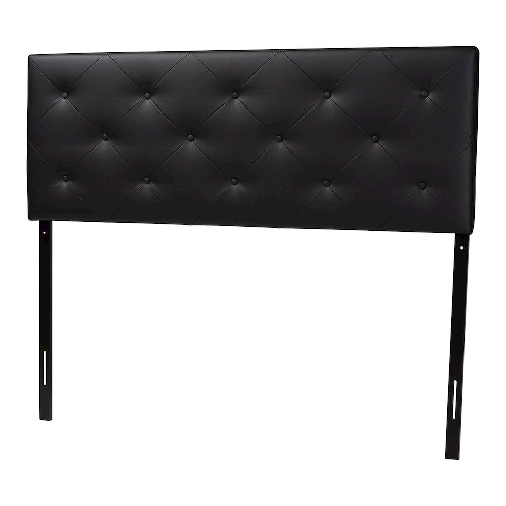 Baltimore Modern and Contemporary King Black Faux Leather Upholstered Headboard