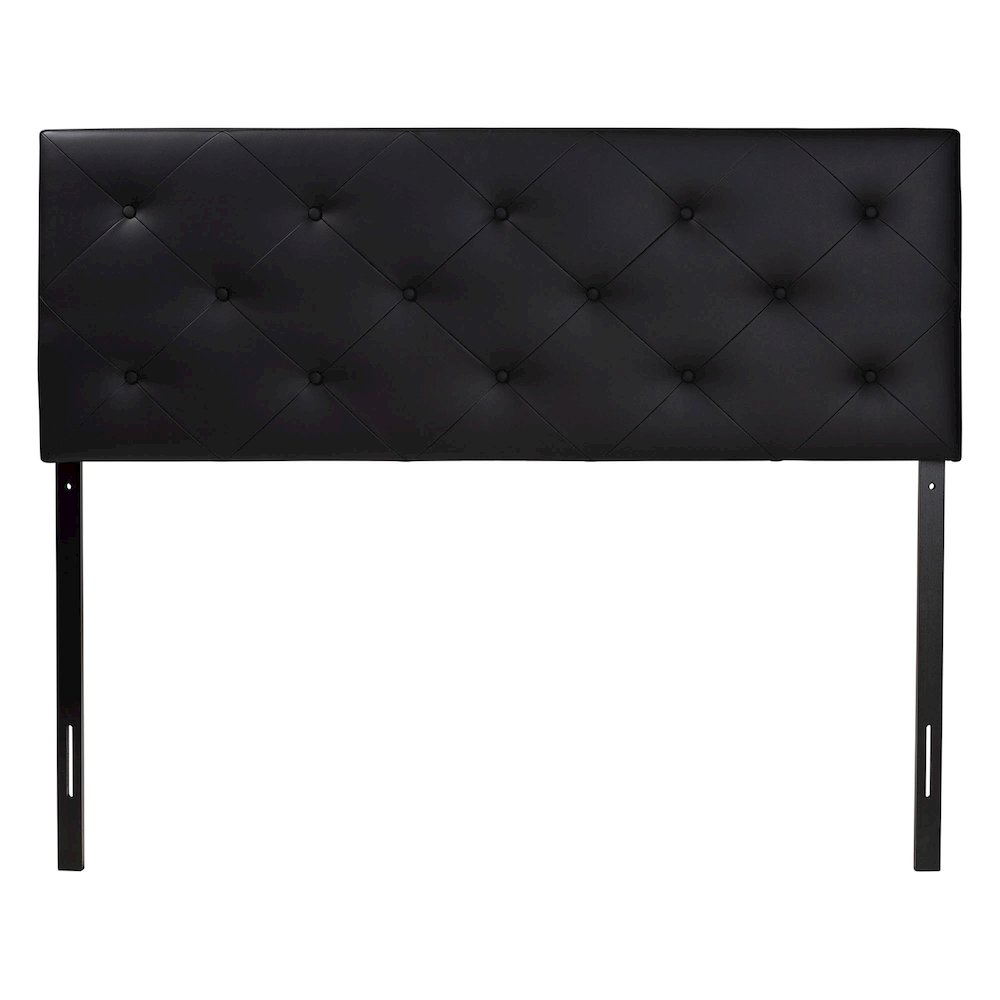 Baltimore Modern and Contemporary King Black Faux Leather Upholstered Headboard
