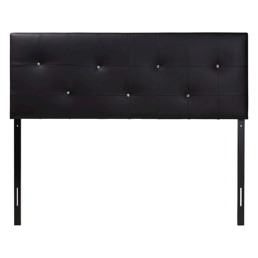 Dalini Modern and Contemporary King Black Faux Leather Headboard