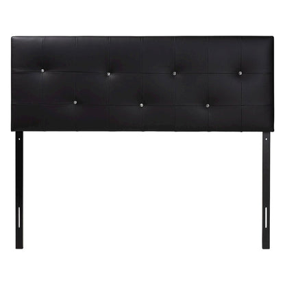 Dalini Modern and Contemporary King Black Faux Leather Headboard