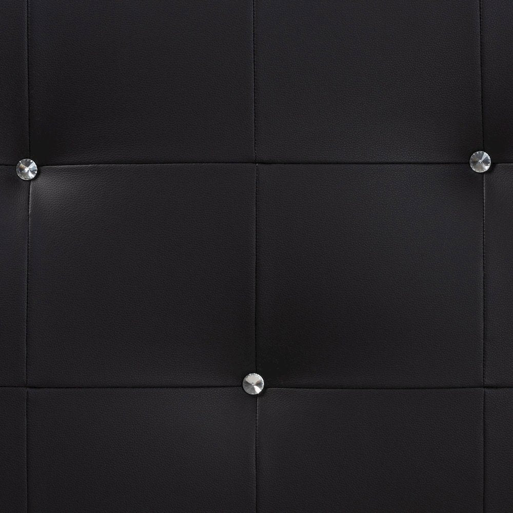 Dalini Modern and Contemporary King Black Faux Leather Headboard