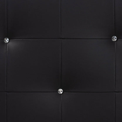 Dalini Modern and Contemporary King Black Faux Leather Headboard