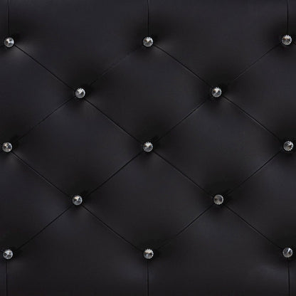 Black Faux Leather Upholstered Button-tufted Full Size Headboard