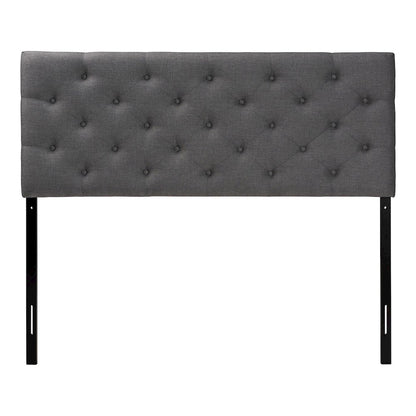 Grey Fabric Upholstered Button-tufted Full Size Headboard