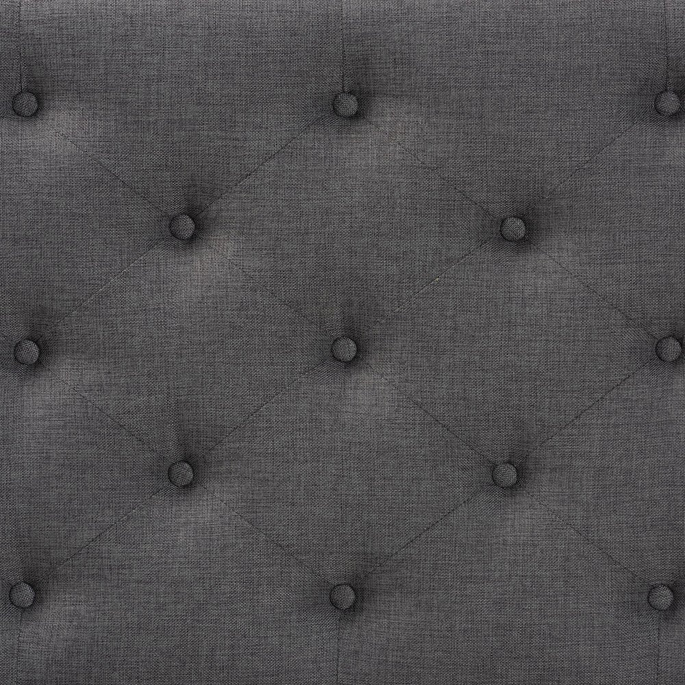 Grey Fabric Upholstered Button-tufted Full Size Headboard