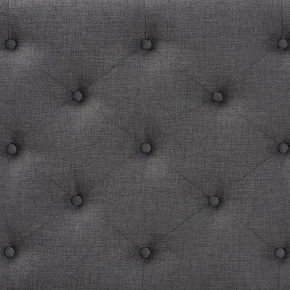 Grey Fabric Upholstered Button-tufted Full Size Headboard