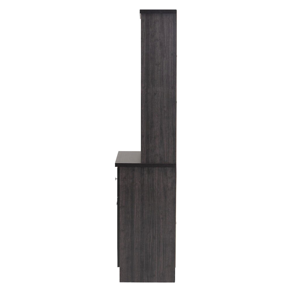 Agni Modern and Contemporary Dark Brown Buffet and Hutch Kitchen Cabinet