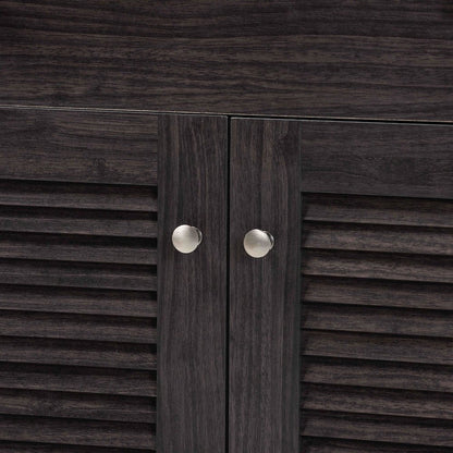 Agni Modern and Contemporary Dark Brown Buffet and Hutch Kitchen Cabinet