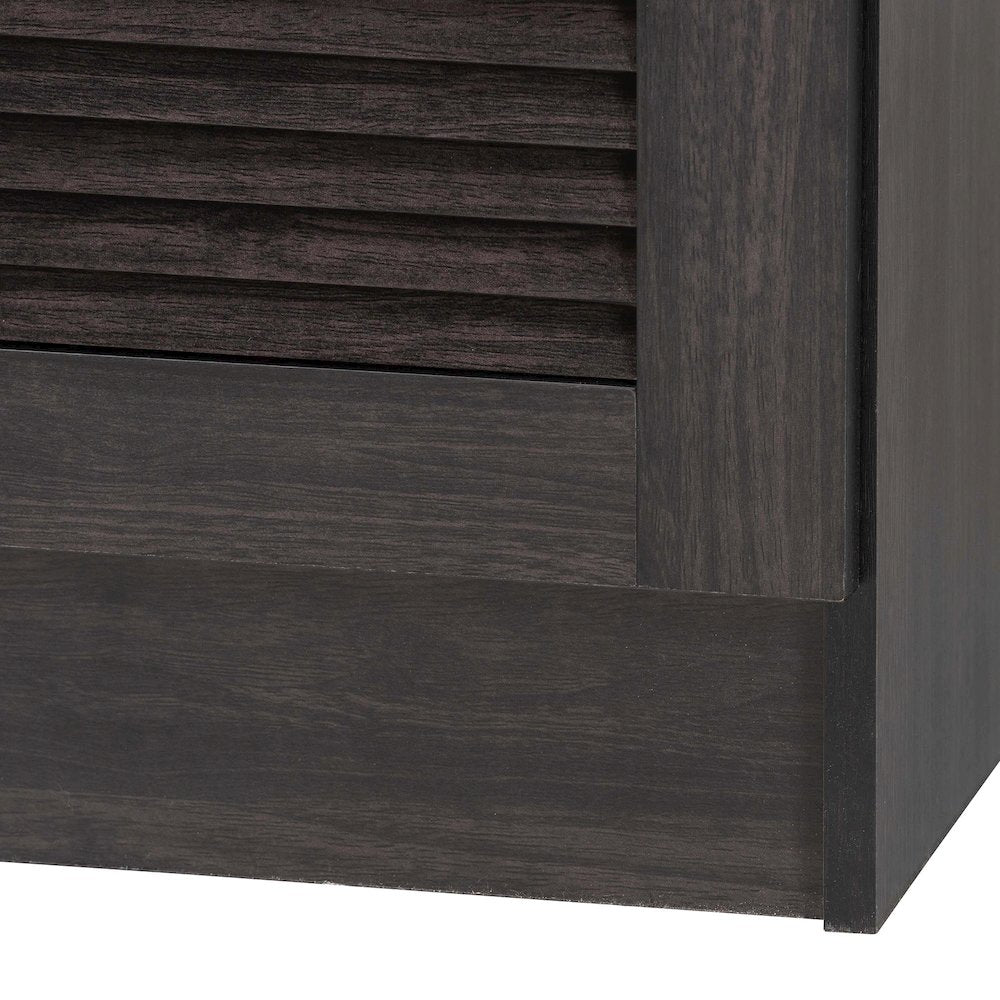 Agni Modern and Contemporary Dark Brown Buffet and Hutch Kitchen Cabinet